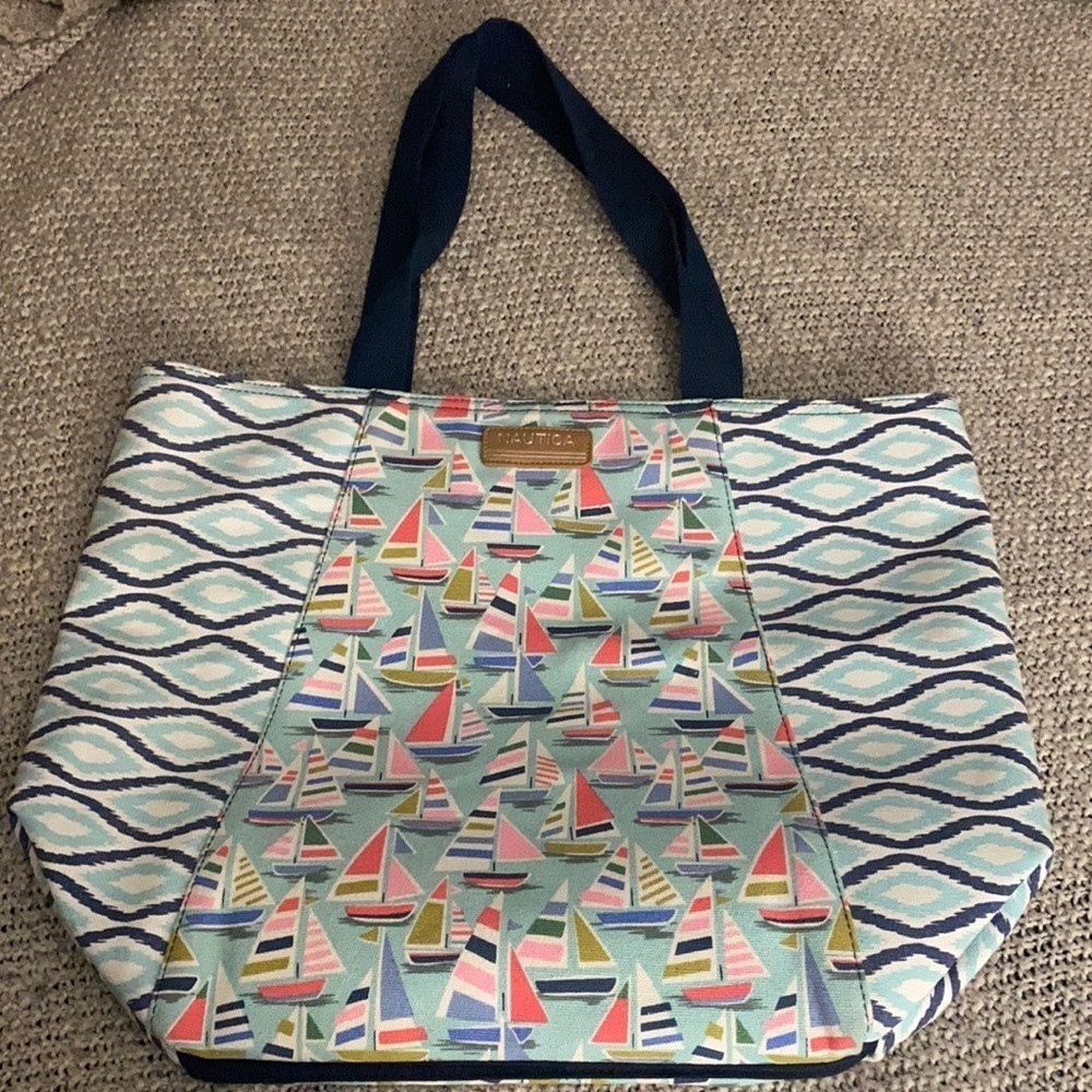 Nautica Sailboat Blue Tote Bag